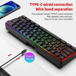 Wireless Keyboard Keyboard Rechargeable RGB Backlit For Laptop - Picture 1 of 24