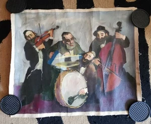 Musicisti chassidici di Adolf Adler un artista ebreo rumeno senza cornice 21 x 25" - Foto 1 di 5