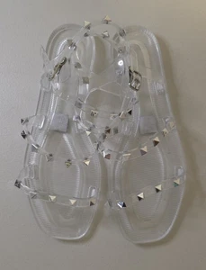 Sandali donna Steven New York trasparenti con borchie e cinturino. Nuovo senza etichette. Taglia 7 - Foto 1 di 3