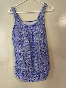 Women’s lands end tankini top 10DD paisley built in bra - Picture 1 of 7
