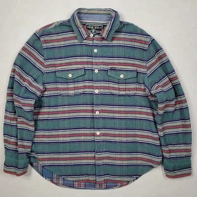 Camisa True Grit XLarge Para Hombre Rayas Verdes Abotonada Manga Larga Trabajo Exterior Foto 1 de 4