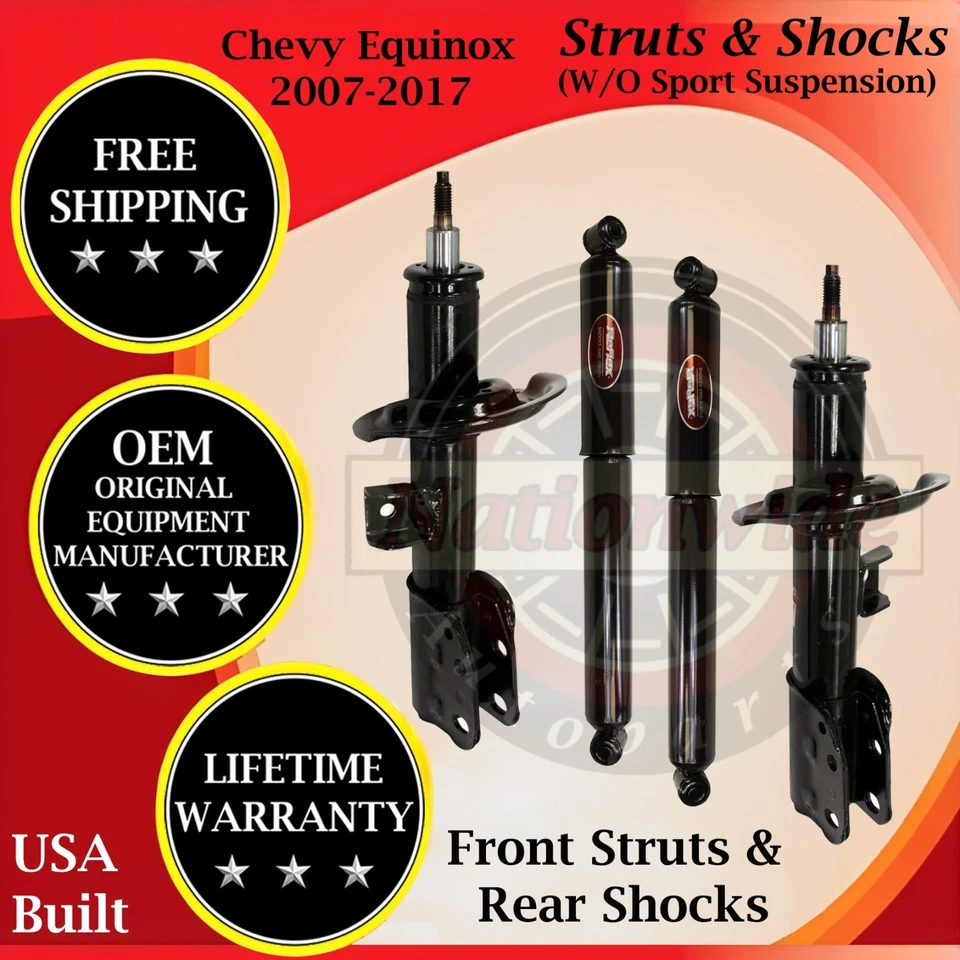 Amortiguador delantero y trasero Monroe OEM para Chevy Equinox 2007-2017 garantía de por vida. Foto 1 de 4