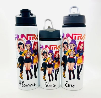 K Pop Huntrix Inspired Demon Hunter Personalised Kids Water Sports Bottle School - Image 1 of 4