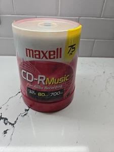 Maxell CD-R Music-l Gold Blank 75 Discs 80 min 700MB 32x Brand New Sealed Japan  - Picture 1 of 5
