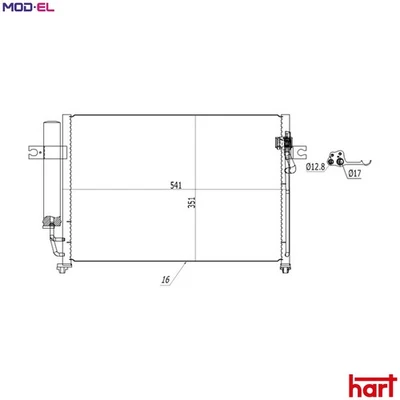 CONDENSER AIR CONDITIONING 619 553 FOR HYUNDAI G4EE 1.4L G4EA 1.3L G4HG 1.1L - Image 1 of 4