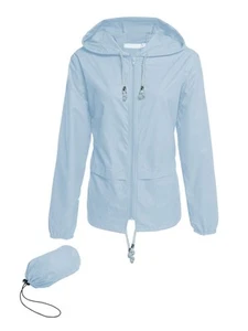 Womens Active Outdoor Sport Rain Jackets Long Sleeve Hooded Running Rain Coat... - Picture 1 of 5