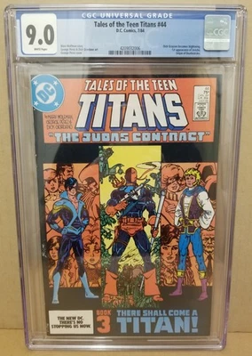TALES OF THE TEEN TITANS #44 CGC 9.0 1ST NIGHTWING APP & ORIGIN DEATHSTROKE 1984 - Image 1 of 3