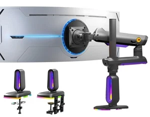 NB ERGONOMIC RGB Gaming Monitor-Arm for Flat/Ultrawide/Curved Monitors 32 - Photo 1/8