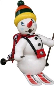 Gahlenz Erzgebirge Räuchermann Schneemann mit Ski (20cm) NEU & OVP - Picture 1 of 1