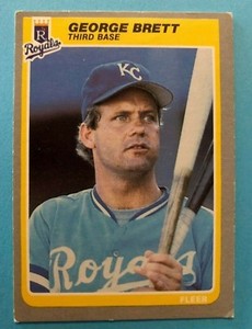 1985 Fleer baseball #199 HOF George Brett, Kansas City Royals