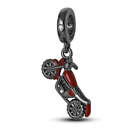 Black and Red Coloured Motorbike Charm for Charm Bracelets