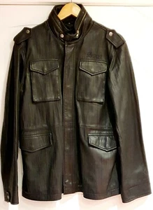 NEW SMET by Christian Audigier Born On The Streets GENUINE Black Leather Jacket - Picture 1 of 8