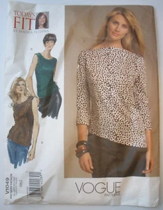 Vogue V1049 SANDRA BETZINA Boat Neck & Reversible Top OSZ Sizes A-J UNCUT - Picture 1 of 2