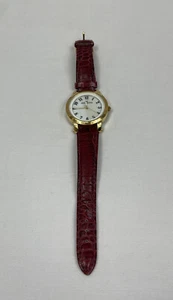 Anne Klein Vintage Damenuhr rotes Lederband Y121E braucht Batterie - Bild 1 von 4