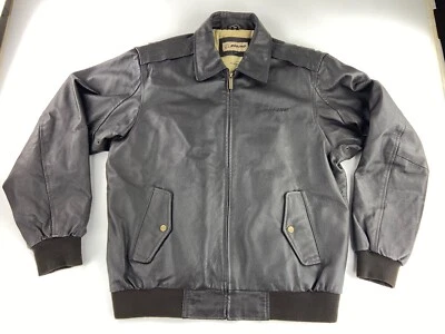 Chaqueta Boeing Para Hombre L Negra Cuero Genuino Manga Larga Cremallera Completa Chaqueta Bombardero Foto 1 de 4