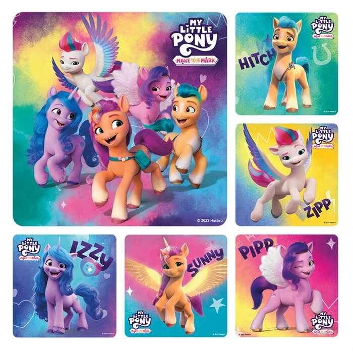 SANDYLION 25 My Little Pony Make Your Mark Stickers, 2.5" x 2.5" each, Party Favors