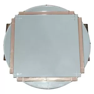 SUBLIME ANTIQUE CIRCA 1920'S METROPOLITAN ART DECO PEACH GLASS WALL MIRROR - Picture 1 of 5
