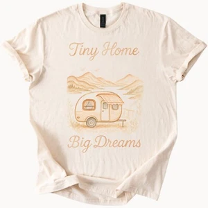 Camper T-Shirt Tiny Home Big Dreams Grafik Tee Abenteuer Shirt - Bild 1 von 6