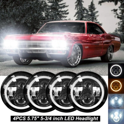Светодиодные фары дальнего/ближнего света 5,75 дюйма 5-3/4 дюйма 4 шт для Chevy Impala Bel Air 1962-1975 - Изображение 1 из 4