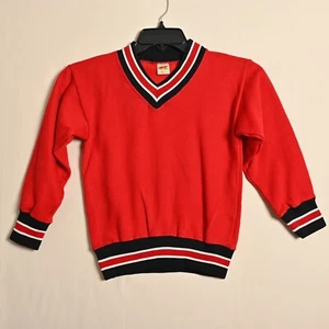 Vintage Russell Athletic Scarlet Red V-neck Sweatshirt Youth M - 2 - 4049 - Picture 1 of 5