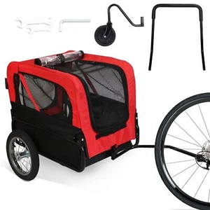 Pet Dog Bike Trailer Stroller W/ Handle Bicycle Carrier Cargo Wagon Cart Travel - Picture 1 of 14