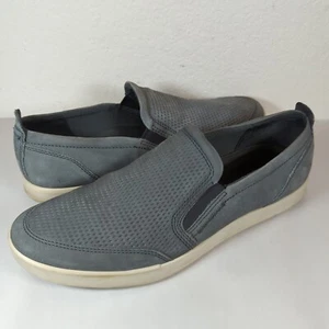 Ecco Men's Gray Suede Slip On Comfort Shoes Size 46 EUR 12 USA - Picture 1 of 13