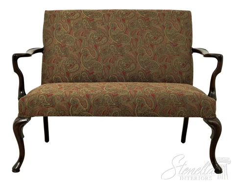 54313EC: HICKORY CHAIR CO Mahogany Loveseat ~ New Upholstery Cover