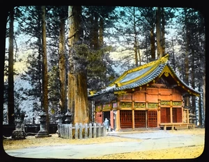STABLE AT NIKKO C1920 Magic Lantern Slide PHOTO T TAKAGI JAPAN - Picture 1 of 3