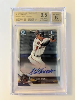 ALEK THOMAS 2018 Bowman Chrome Draft Refractor Auto BGS 9.5/10 Gem Mint + - Image 1 of 2