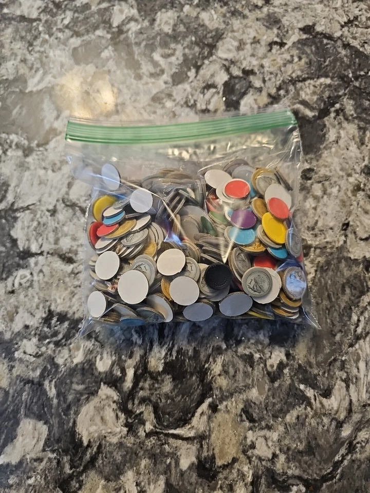 1977 THE CATTLEMEN Board Game Replacement Parts chits and coins - Image 1 of 1