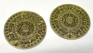 Vintage Untersetzer Fiesta Flights Western Airlines 3,5" Durchmesser Aztec Gold Drink Aviation - Bild 1 von 3