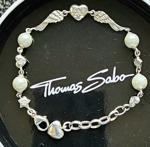 Thomas Sabo Armband Perlen Flügel Herz Sterne Zirkonia w. Neu 925 Sterlingsilber - Bild 1 von 5
