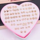 Stunning Crystal Rhinestone Earrings Set 36 Pairs Fashion Jewelry Collection