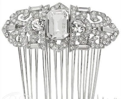 Nina CAROLINE Swarovski Crystal Headband Bride HAIR COMB Wedding Vintage NEW - Image 1 of 4