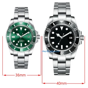 Reloj Hombre 40mm 36mm Negro Estéril Esfera Cristal Zafiro Luminoso Movimiento NH35 - Imagen 1 de 12