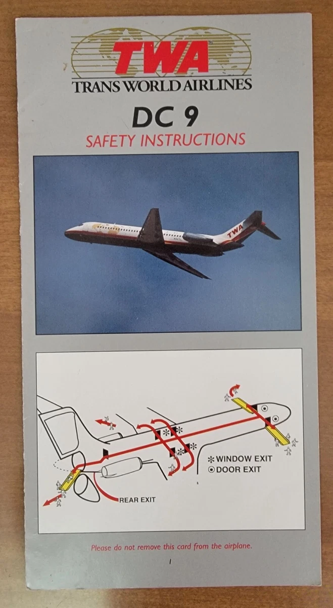Safety Card TWA Airlines Collectibles for sale | eBay