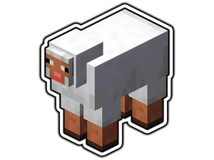 #1354 White Sheep Block World Sticker Vinyl Decal Die-Cut Car Laptop - Picture 1 of 1