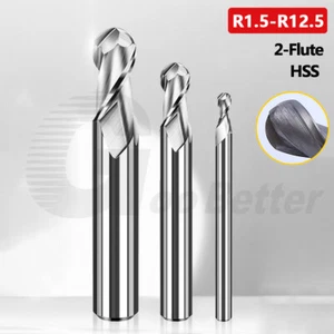 R1.5-R12.5 HSS-E Perceuse à fente à nez à billes 2 flûtes routeur embout fraiseuse - Photo 1/23