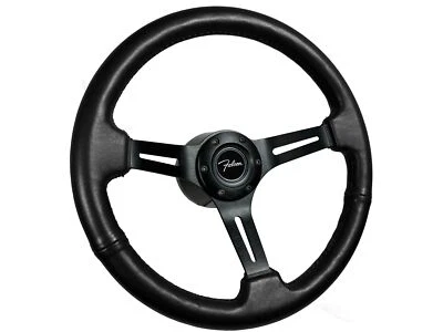 Ford Falcon S6 1965-70 6 pernos cuero negro kit de volante deportivo, 14" Foto 1 de 4