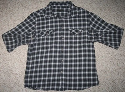 XL Field & Stream Gray Men's Cotton 2 Pocket Dress Shirt Striped X-Large 1-744 - Image 1 of 4
