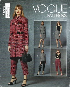 Vogue R10643 Jacket, Cropped Cigarette Pants & Wrap Skirt Sz 8-16 UNCUT V1717 - Picture 1 of 5