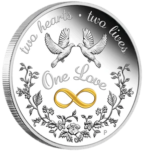 2020 One Love 1oz $1 SILVER PROOF COIN Perfect Valentine's Day Gift Collectible  - Picture 1 of 5
