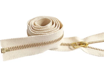 Dyable натуральный хлопок YKK #5 латуни металлический куртка молнии фантазии тянуть разделяя - Изображение 1 из 4