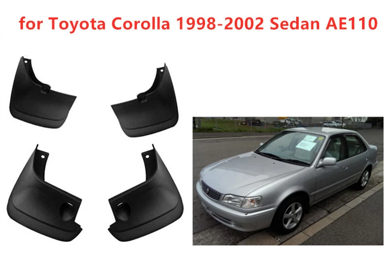 4X Fender Mud Flaps Splash Guards For Toyota Corolla 1998-2002 Sedan AE110 - Image 1 of 1