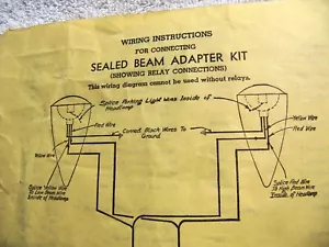 1934-39 Sealed Beam Adapter Kits Installation Service Bulletin Car Headlights - Picture 1 of 5