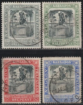 EDSROOM-19667 Barbados 102-104, 106 Used 1906 SON Cancel Admiral Nelson - Image 1 of 2