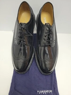 Zapatos para hombre Florsheim Royal Imperial Kenmoor negros punta de ala talla 12 3E EEE WIDE Foto 1 de 4