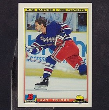 MIKE GARTNER  1990-91 Bowman Hat Tricks TIFFANY #17  New York Rangers 1/3000