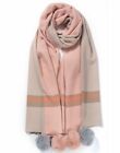 Cashmere Blend  Arrow Winter Scarf With Colourful Pompom Woman Winter Scarf 