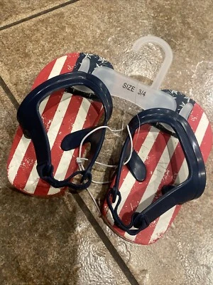 New Toys “R” Us American Flag Flip Flops Baby Size 3/4  - Image 1 of 4